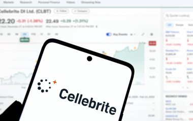 Dhaka, Bangladesh- 30 Dec 2024: Cellebrite logo is displayed on smartphone. Cellebrite DI Ltd is a digital intelligence company. clipart