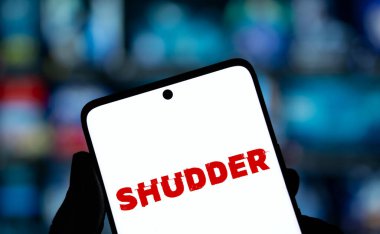 Dhaka, bangladesh- 21 Nov 2024: Shudder logo is displayed on smartphone.Shudder is an American over-the-top subscription video on platfrom. clipart