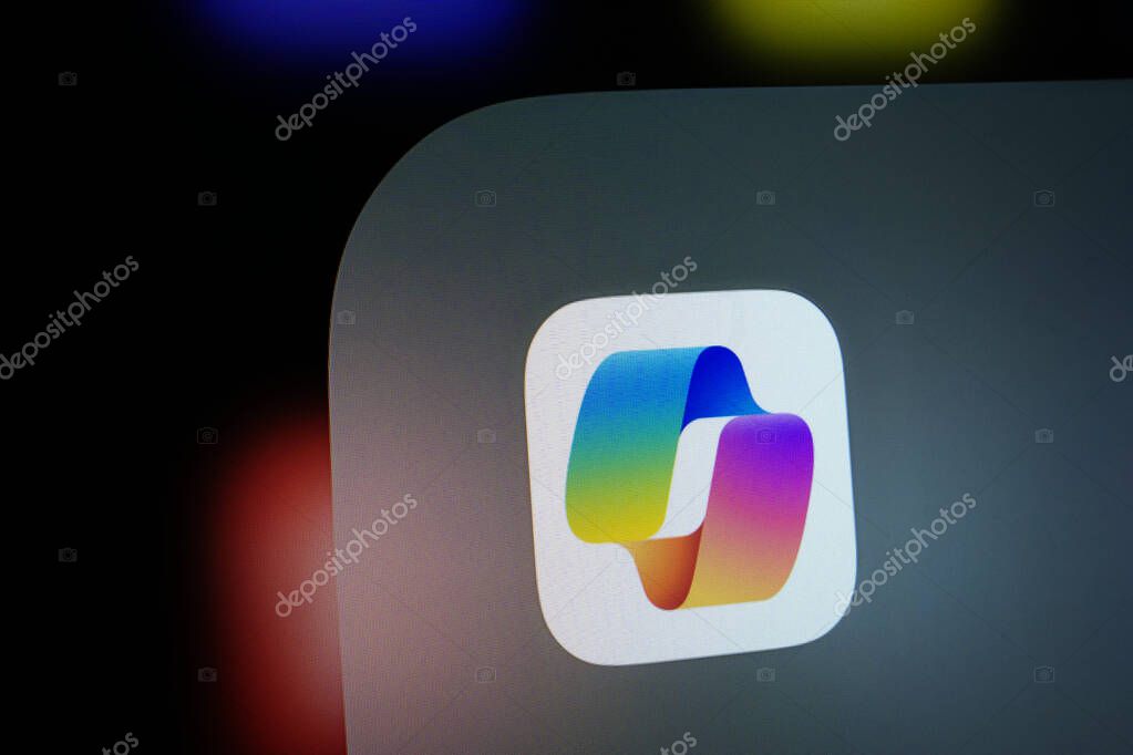 Dhaka, Bangladesh- 26 Feb 2025: A close up of an iPad screen displaying the Microsoft copilot app icon.