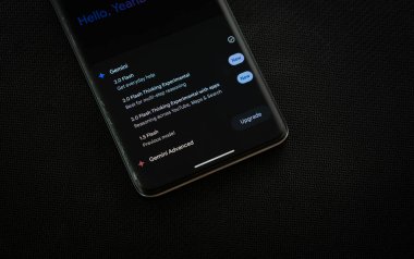 Dhaka, Bangladeş - 16 Mart 2025: Gemini 'nin ana sayfası akıllı telefondan görüldü.