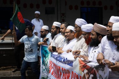 07 Nisan 2025 - Gazipur, Bangladeş: Baskıya uğrayan Filistinlilere destek yürüyüşüne Mawna 'dan çok sayıda kişi katıldı.