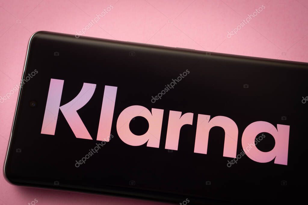 Dhaka, Bangladesh - 17 March 2025: The logo of the Klarna is displayed on a smartphone screen.