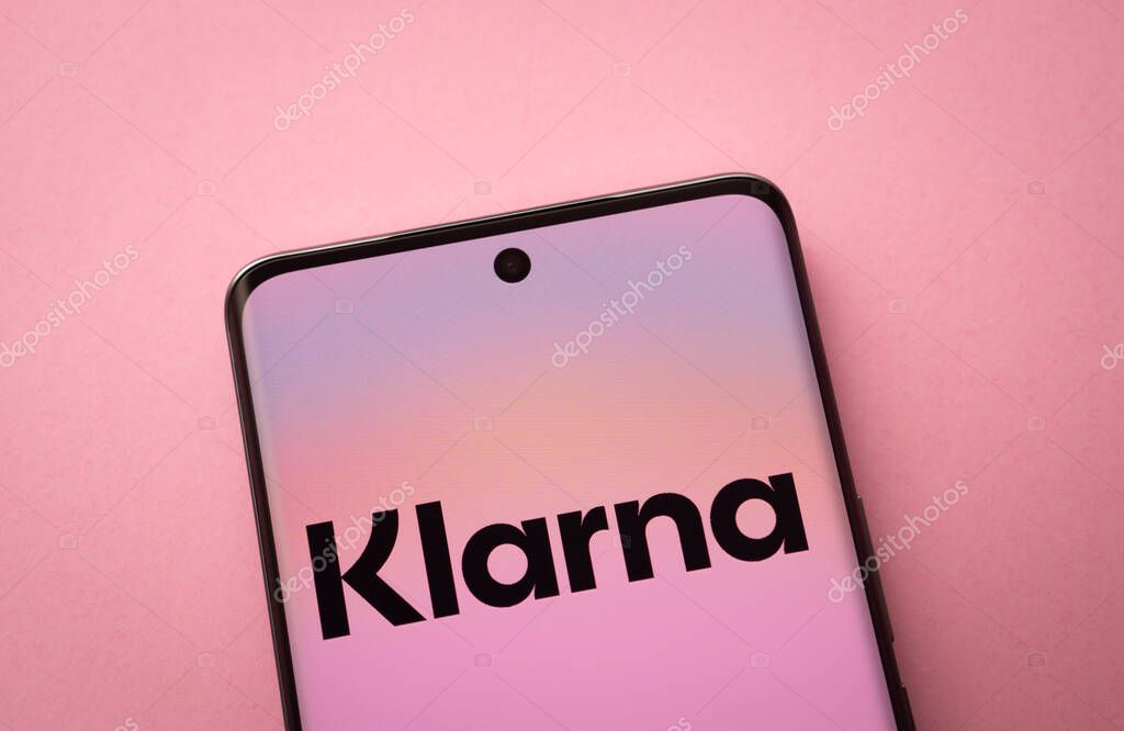 Dhaka, Bangladesh - 17 March 2025: The logo of the Klarna is displayed on a smartphone screen.