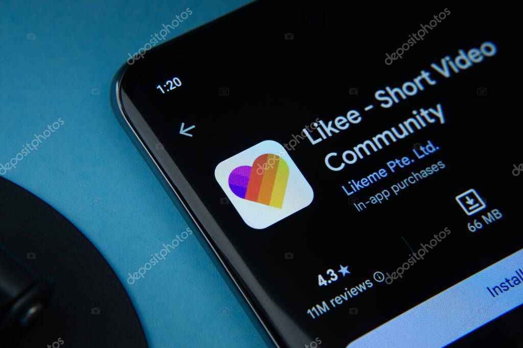 Dhaka, Bangladesh- 17 March 2025: The likee app from Google Playstore is displayed on a smartphone screen.