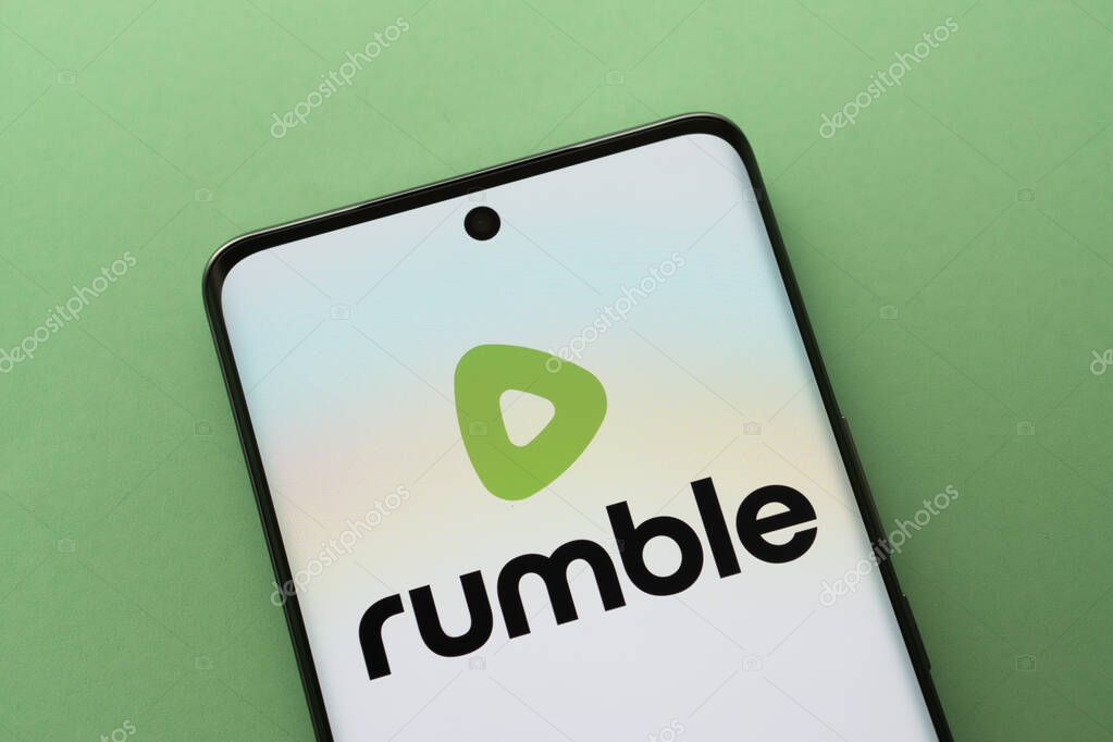 Dhaka, Bangladesh - 18 March 2025: The logo of the rumble is displayed on a smartphone screen.