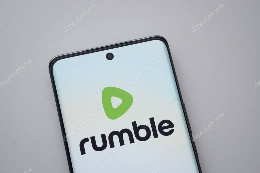 Dhaka, Bangladesh - 18 March 2025: The logo of the rumble is displayed on a smartphone screen.
