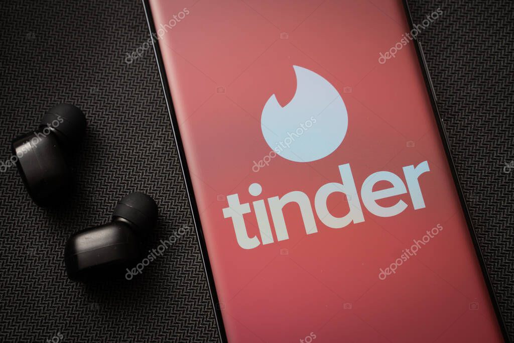 Dhaka, Bangladesh - 18 March 2025: The logo of the tinder is displayed on a smartphone screen.