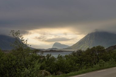 Lofoten Norveç 'teki doğa manzarası