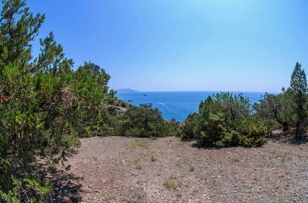 Trilha Cênica Rochosa Perto Costa Belas Vistas Costa Mar Crimeia — Fotografia de Stock