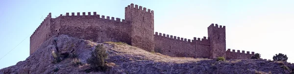 Widok Starą Twierdzę Genueńczyków Krymie Sudak Ukraina Panorama Średniowiecznych Ruin — Zdjęcie stockowe
