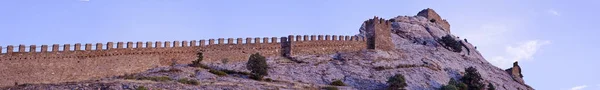 Szenische Ansicht Der Alten Genuesischen Festung Auf Der Krim Sudak — Stockfoto