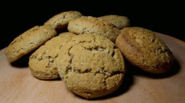 Ev yapımı taze yulaf ezmeli kurabiyeler. Tatlı tatlı. Sağlıklı yemek..