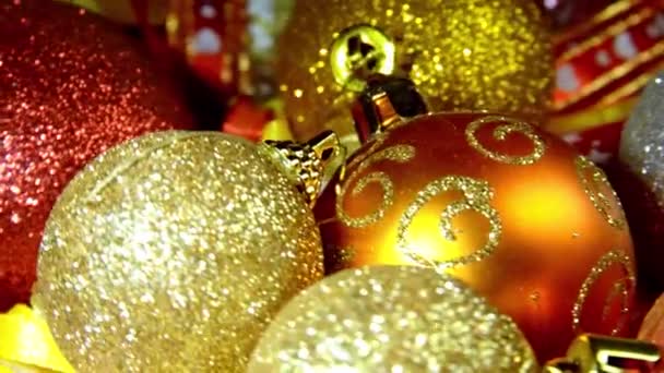 Palle Natale Perline Una Ghirlanda Lucente Modo Natale Decorazione Con — Video Stock