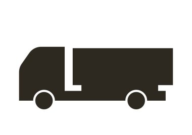 Beyaz arkaplanda siyah kamyon vektörü