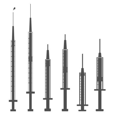 Şırınga siluet vektör çizimi