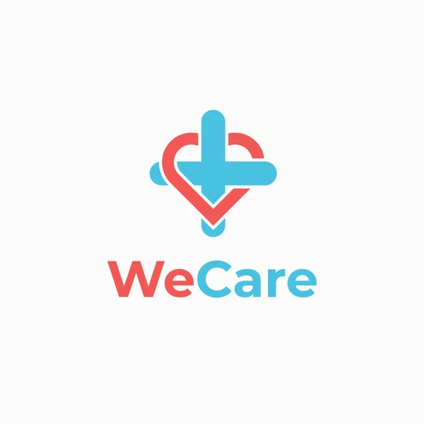 Kreative Pflege Logo Pflege Design Konzept Glücklich Logo Konzept Liebe — Stockvektor