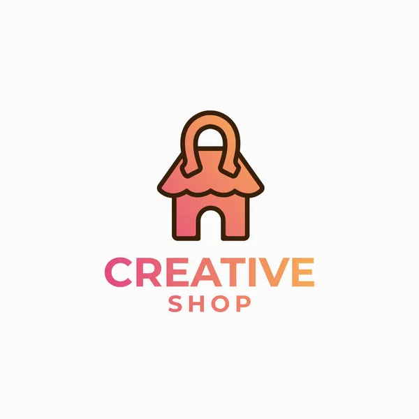 Creative Shop Logo Deal Logo Design Commerce Design Concept House — Stock Vector
