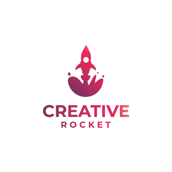 Creative Raketové Logo Design Jet Logo Létání Raketový Design Gradient — Stockový vektor