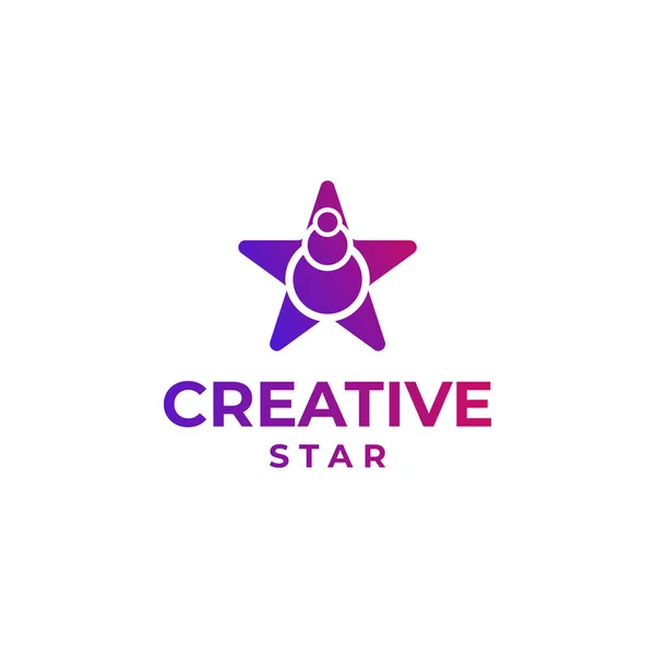 Tvůrčí Hvězdné Logo Abstraktní Design Hvězd Koncept Loga Gradientu Barevný — Stockový vektor