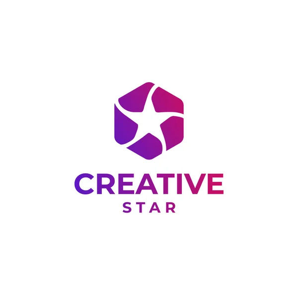 Tvůrčí Hvězdné Logo Abstraktní Design Hvězd Koncept Loga Gradientu Barevný — Stockový vektor