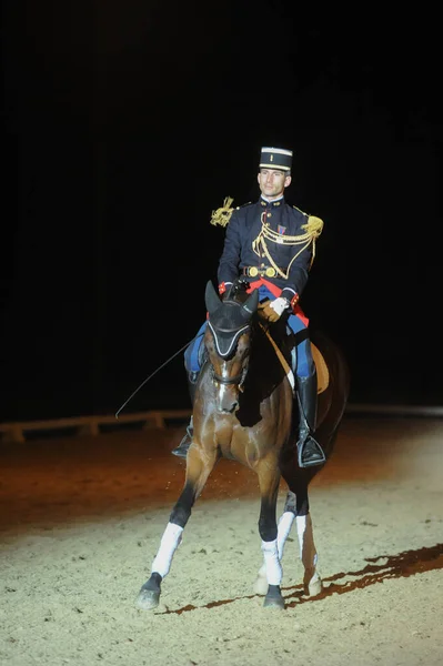 Thillombois Francia Settembre 2017 Spettacolo Notturno Della Prestigiosa Cavalleria Della — Foto Stock