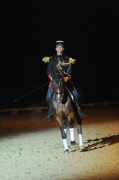 Thillombois Francia Septiembre 2017 Espectáculo Nocturno Prestigiosa Caballería Guardia Republicana — Foto de Stock