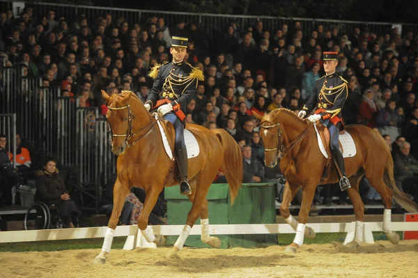 Thillombois França Setembro 2017 Show Noturno Prestigiada Cavalaria Guarda Republicana — Fotografia de Stock