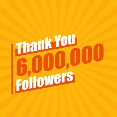 6000 takipçi ve 6M takipçileri modern renkli tasarımı kutluyor..