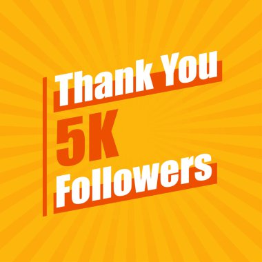 5K takipçileri ve 5000 takipçi modern renkli tasarımı kutluyor..