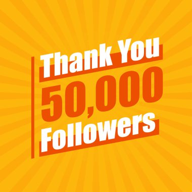 50000 takipçi ve 50 bin takipçi modern renkli tasarımı kutluyor..