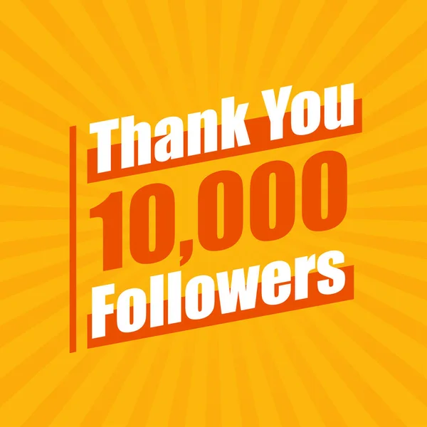 Dank 10000 Followern Feiern 10K Follower Modernes Farbenfrohes Design — Stockvektor