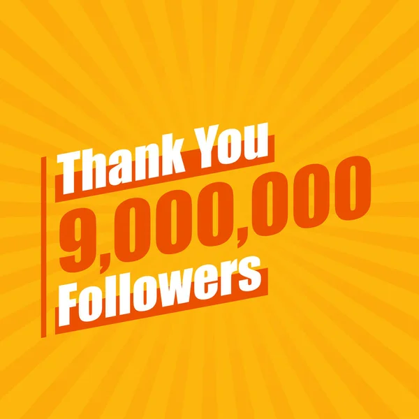 Dank 9000000 Followern Feiern Follower Modernes Buntes Design — Stockvektor