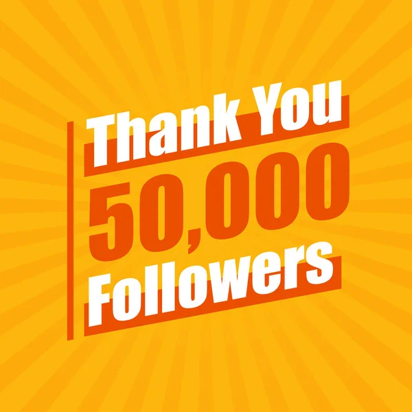 Dank 50000 Followern Feiern 50K Follower Modernes Buntes Design — Stockvektor