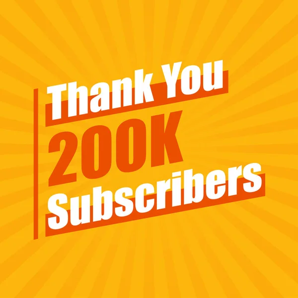 Dank 200 000 Abonnenten Feiern 200 000 Abonnenten Modernes Buntes — Stockvektor
