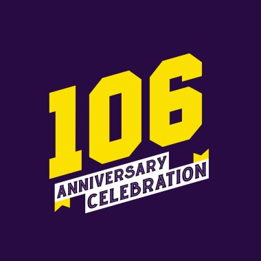 106. yıldönümü kutlama vektör tasarımı, 106. yıldönümü.