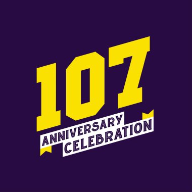 107. yıldönümü kutlama vektör tasarımı, 107. yıldönümü.
