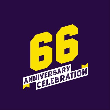 66. yıl dönümü kutlama vektör tasarımı, 66 yıl dönümü