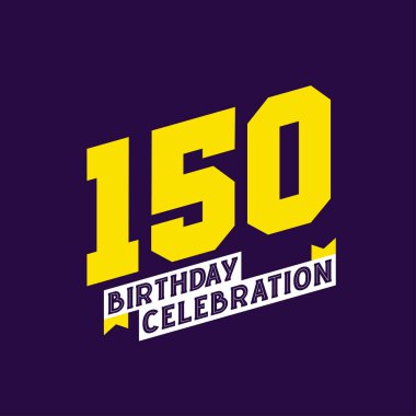 150. yaş günü kutlama vektörü tasarımı, 150 yıllık doğum günü