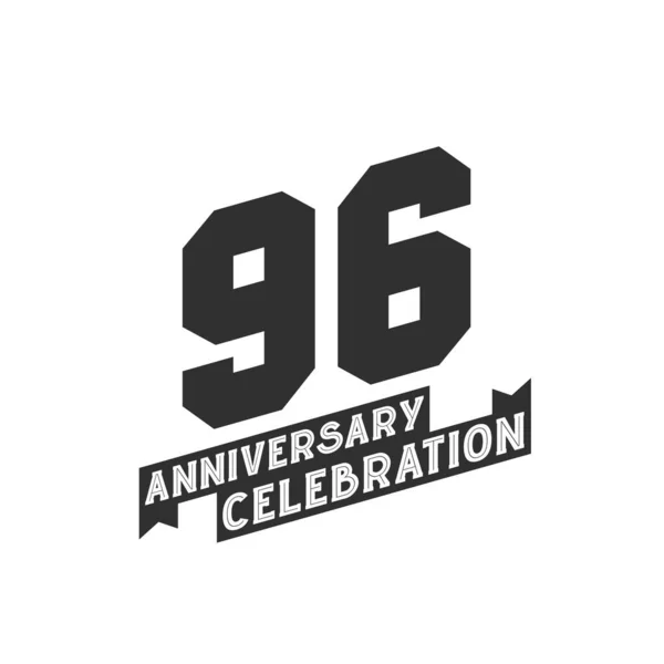 Anniversary Celebration Wenskaart 96Ste Verjaardag — Stockvector