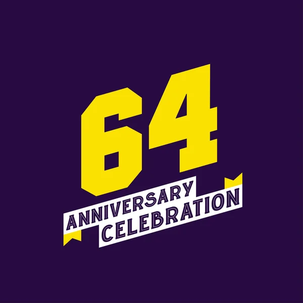 64Th Anniversary Celebration Vector Design Anos Aniversário —  Vetores de Stock