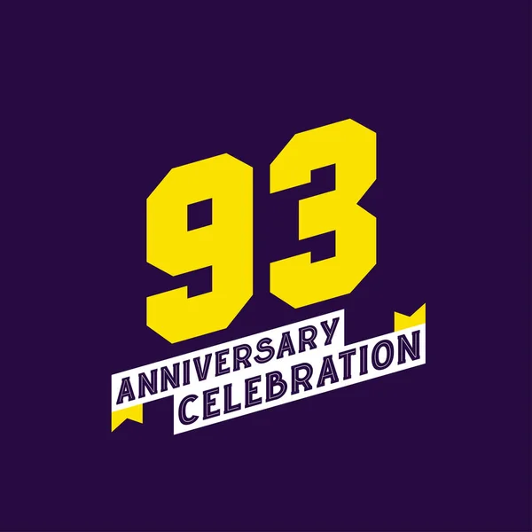 93Rd Anniversary Celebration Vector Design Anni Anniversario — Vettoriale Stock