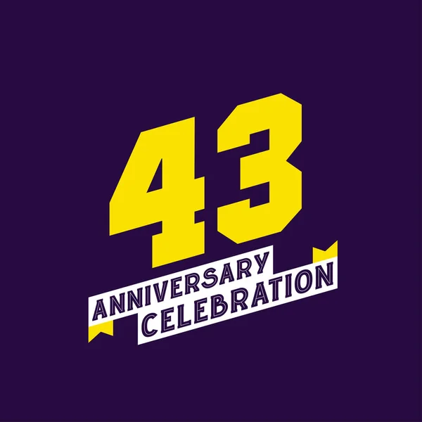 43Th Anniversary Celebration Vector Design Anni Anniversario — Vettoriale Stock