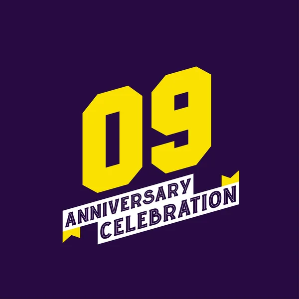 9Th Anniversary Celebration Vector Design Anni — Vettoriale Stock