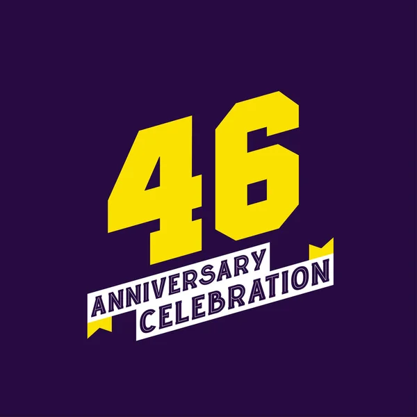 46Th Anniversary Celebration Vector Design Anni — Vettoriale Stock