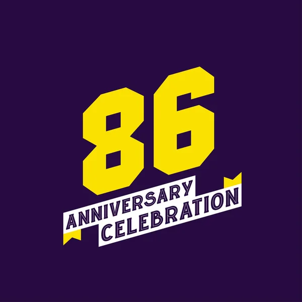 86Th Anniversary Celebration Vector Design Anni Anniversario — Vettoriale Stock
