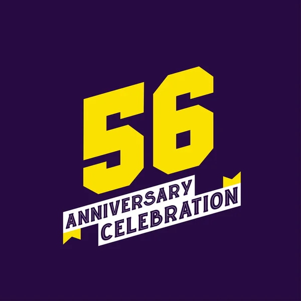 56Th Anniversary Celebration Vector Design Anni — Vettoriale Stock