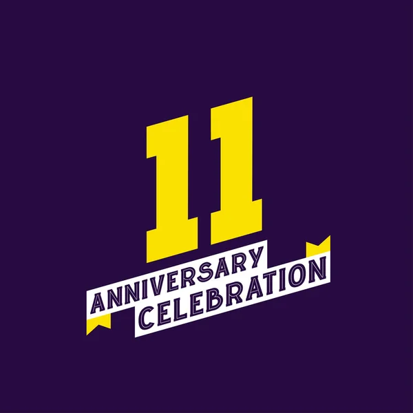 11Th Anniversary Celebration Vector Design Anni Anniversario — Vettoriale Stock