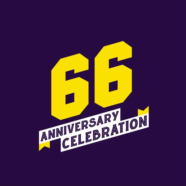 66Th Anniversary Celebration Vector Design Anni — Vettoriale Stock