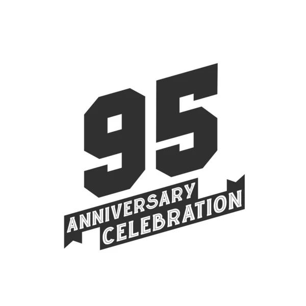 Anniversary Celebration Wenskaart 95E Verjaardag — Stockvector
