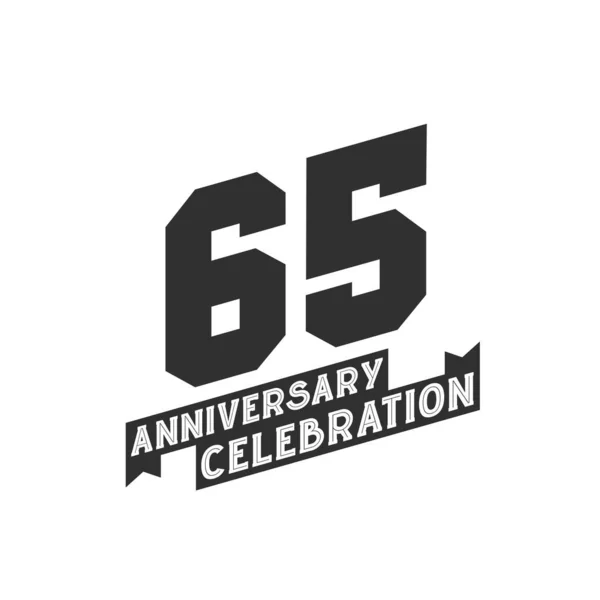 Επέτειος Εορτασμός Ευχετήρια Κάρτα 65Η Επέτειος — Διανυσματικό Αρχείο